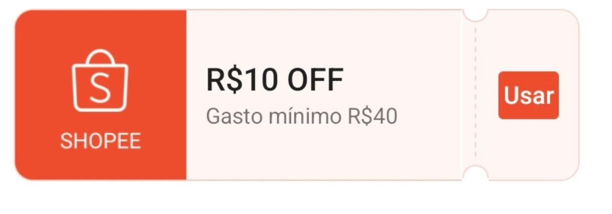 Shopee cupom de 10 reais de desconto imediato com gasto mínimo de 40 reais